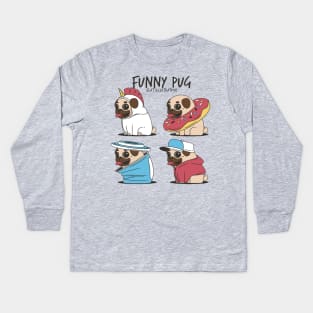 Funny pug Kids Long Sleeve T-Shirt